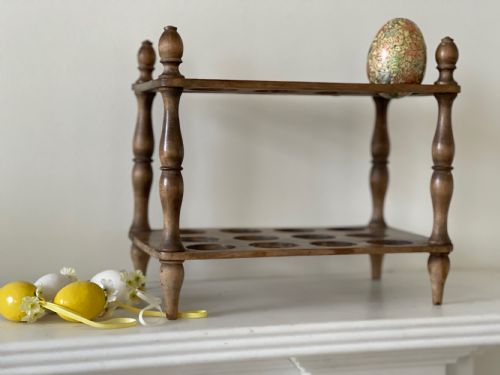 antique treen egg rack - CATEGORY: ANTIQUE MISCELLANEOUS - DATED 1910