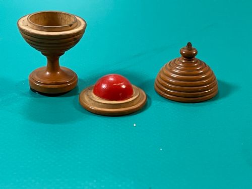 antique treen boxwood magic trick disappearing ball - CATEGORY: ANTIQUE MISCELLANEOUS - DATED 1900