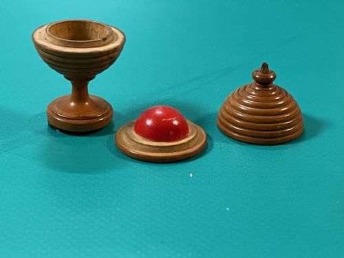 ANTIQUE TREEN BOXWOOD MAGIC TRICK DISAPPEARING BALL - ADDITIONAL PHOTO 8
