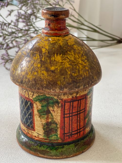 antique painted cottage money box - CATEGORY: ANTIQUE BOXES - DATED 19TH CENTURY