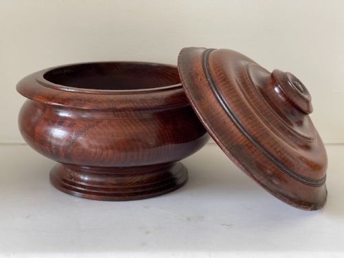 ANTIQUE YEW WOOD SPICE POT - ADDITIONAL PHOTO 6