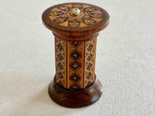 antique treen tunbridge ware go to bed octagonal - CATEGORY: ANTIQUE LIGHTING - DATED 19TH CENTURY