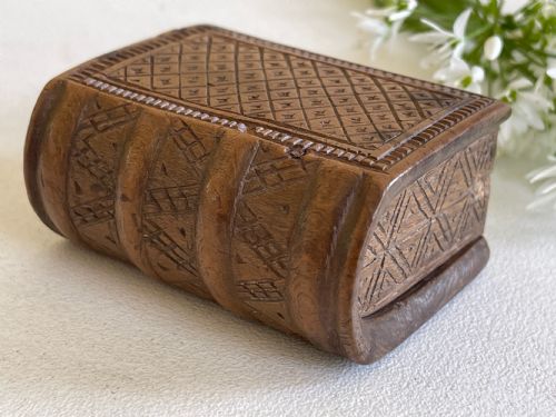 A GEORGIAN SNUFF BOOK BOX DOUBLE OPENING - ADDITIONAL PHOTO 2