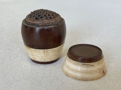 antique treen bone barrel nutmeg grater - CATEGORY: ANTIQUE MISCELLANEOUS - DATED 19TH CENTURY