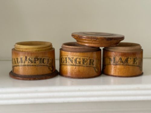 ANTIQUE TREEN THREE TIER SPICE TOWER - ADDITIONAL PHOTO 2