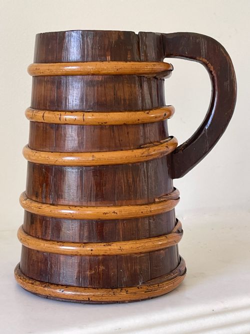 an antique staved scottish ale tankard - CATEGORY: ANTIQUE MISCELLANEOUS - DATED 19TH CENTURY