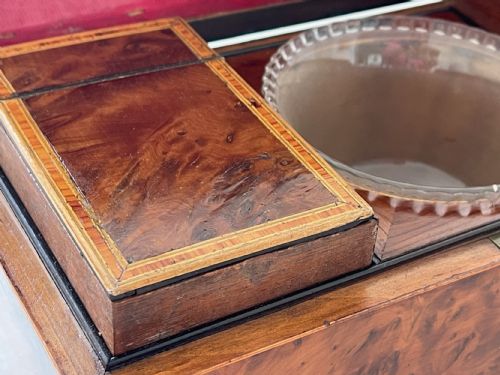 A GEORGIAN YEW WOOD DOMED TOPPED TEA CADDY - ADDITIONAL PHOTO 1