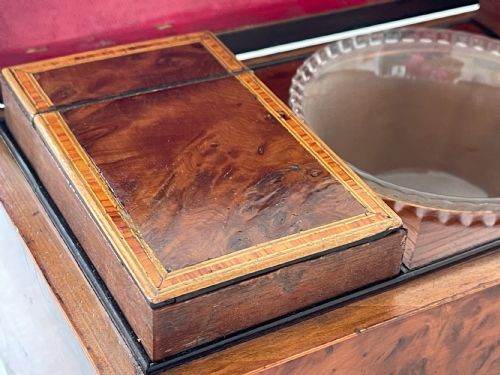 A GEORGIAN YEW WOOD DOMED TOPPED TEA CADDY - ADDITIONAL PHOTO 2