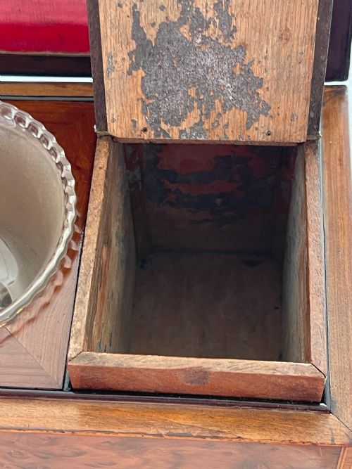 A GEORGIAN YEW WOOD DOMED TOPPED TEA CADDY - ADDITIONAL PHOTO 3
