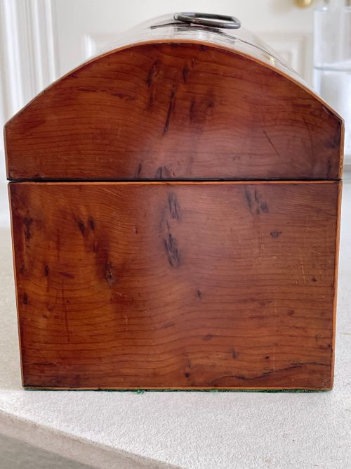 A GEORGIAN YEW WOOD DOMED TOPPED TEA CADDY - ADDITIONAL PHOTO 5