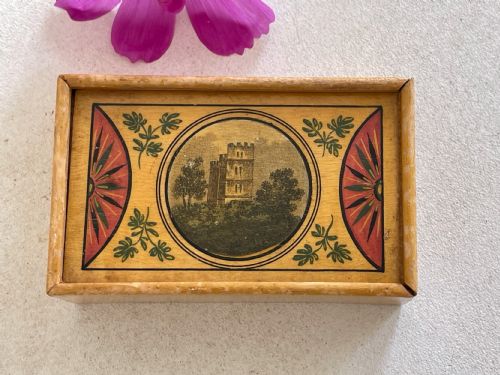 A SMALL ANTIQUE TUNBRIDGE WARE WRITING BOX WITH ORIGINAL INK BOTTLES - ADDITIONAL PHOTO 3