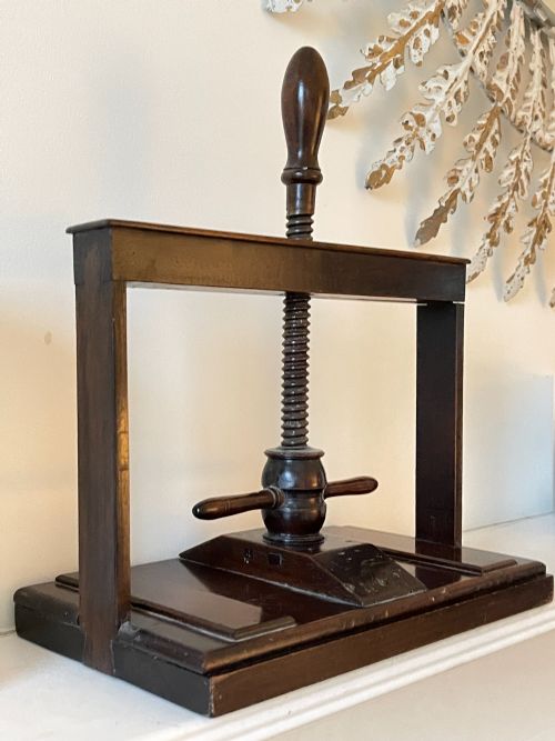 AN ANTIQUE MAHOGANY BOOK PRESS - ADDITIONAL PHOTO 2