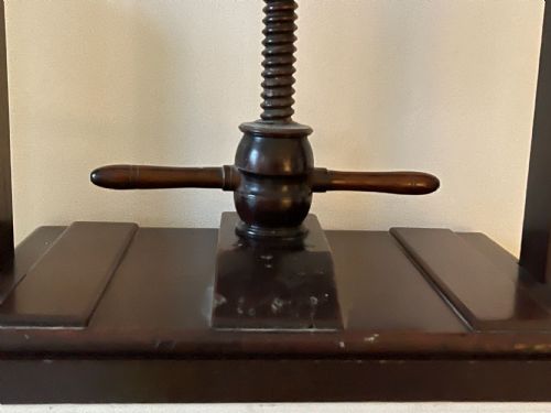 AN ANTIQUE MAHOGANY BOOK PRESS - ADDITIONAL PHOTO 3