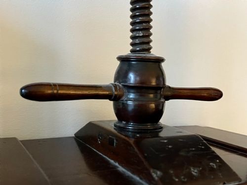 AN ANTIQUE MAHOGANY BOOK PRESS - ADDITIONAL PHOTO 5