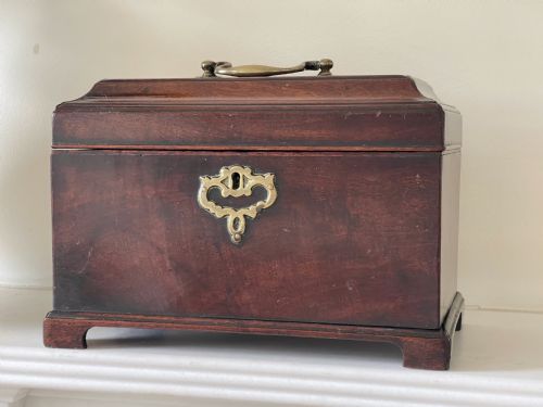 a georgian tea chest caddy secret drawer - CATEGORY: ANTIQUE BOXES - DATED GEORGIAN