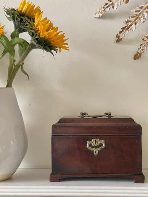A GEORGIAN TEA CHEST CADDY SECRET DRAWER - ADDITIONAL PHOTO 1