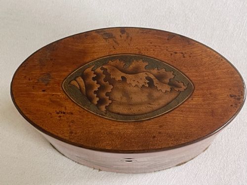 A GEORGIAN OVAL SATINWOOD TEA CADDY - ADDITIONAL PHOTO 3
