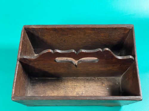 ANTIQUE GEORGIAN COUNTRY OAK CUTLERY TRAY - ADDITIONAL PHOTO 1