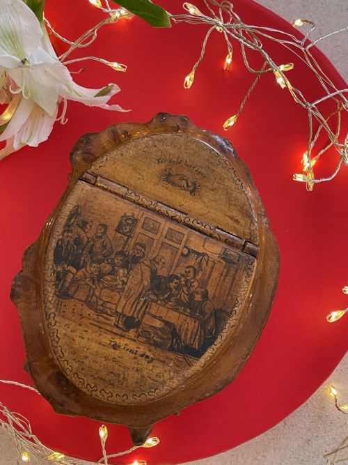 ANTIQUE SCOTTISH BURR WOOD SNUFF BOX - ADDITIONAL PHOTO 3