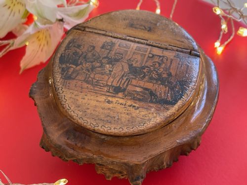 ANTIQUE SCOTTISH BURR WOOD SNUFF BOX - ADDITIONAL PHOTO 6