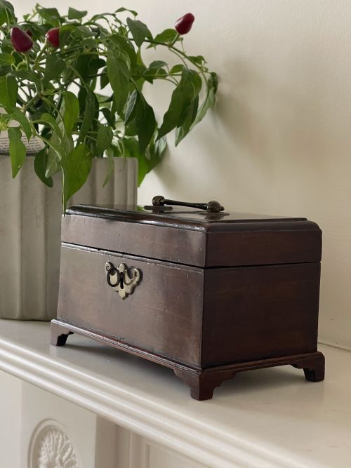 AN ANTIQUE GEORGIAN MAHOGANY MINI TEA CHESTCADDY - ADDITIONAL PHOTO 4