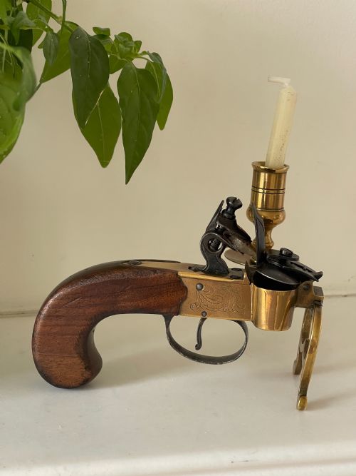ANTIQUE FLINTLOCK TINDER PISTOL - ADDITIONAL PHOTO 2