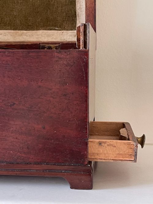 ANTIQUE MAHOGANY TEA CHEST WITH SECRET DRAWER - ADDITIONAL PHOTO 2