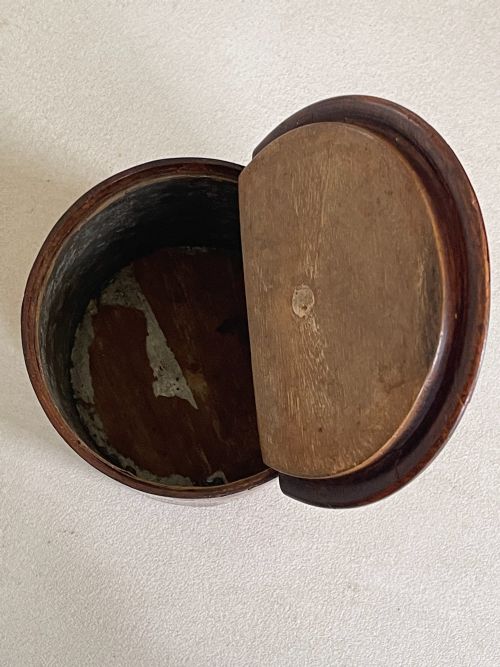 ANTIQUE CIRCULAR TEA CADDY - ADDITIONAL PHOTO 1