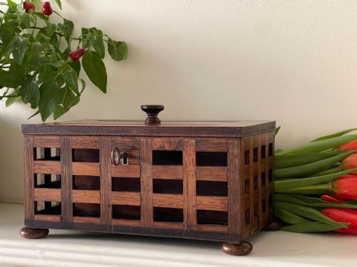 ANTIQUE ROSEWOOD LETTERSTATIONERY BOX TREEN - ADDITIONAL PHOTO 2