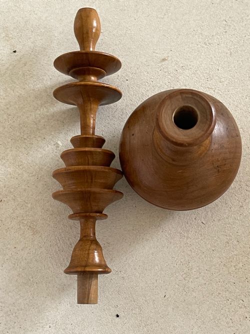 antique treen chocolate whisk flask - CATEGORY: ANTIQUE MISCELLANEOUS - DATED 19TH CENTURY