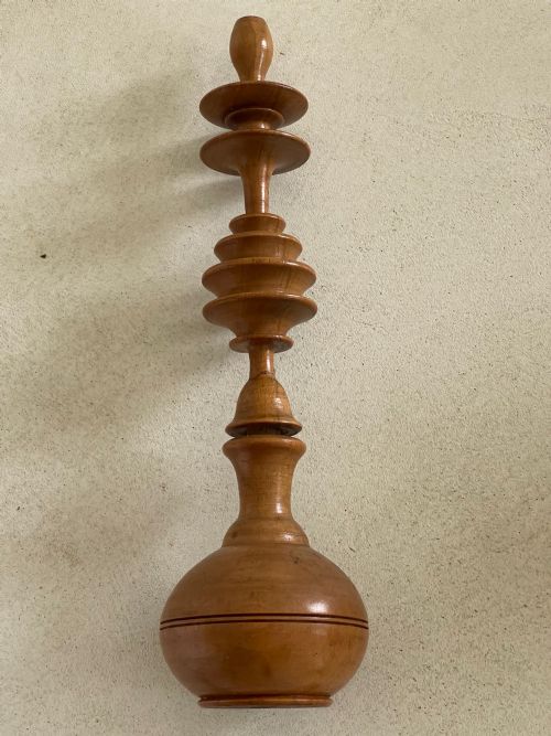 ANTIQUE TREEN CHOCOLATE WHISK FLASK - ADDITIONAL PHOTO 1