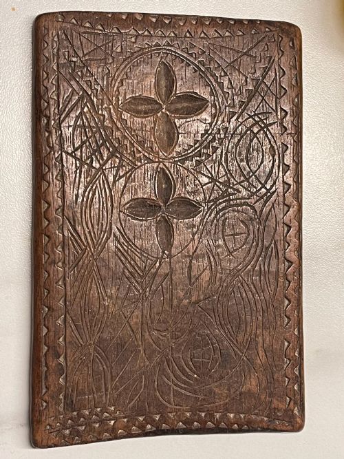 AN ANTIQUE TREEN LACE FOLDERPRESS DOUBLESIDED - ADDITIONAL PHOTO 2