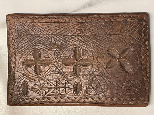 AN ANTIQUE TREEN LACE FOLDERPRESS DOUBLESIDED - ADDITIONAL PHOTO 3
