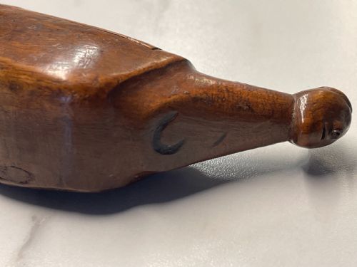 ANTIQUE TREEN BOAT SHAPED SNUFF BOX - ADDITIONAL PHOTO 1