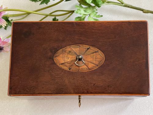 AN ANTIQUE GEORGIAN INLAID TEA CADDY - ADDITIONAL PHOTO 5
