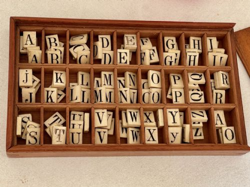 ANTIQUE ALPHABET SET WITH BONE LETTERS - ADDITIONAL PHOTO 3