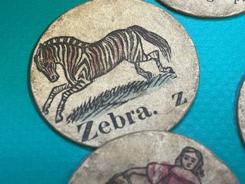 AN ANTIQUE REGENCY ALPHABET CARD SET ORIGINAL BOX WITH LABEL - ADDITIONAL PHOTO 2