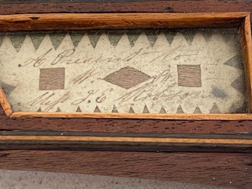 AN ANTIQUE TREEN DURHAM KNITTING SHEATH DATED MESSAGES - ADDITIONAL PHOTO 2