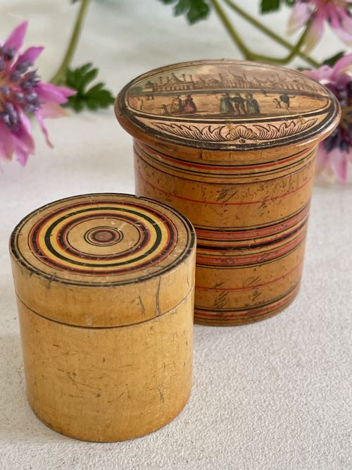 A RARE SET OF ANTIQUE TUNBRIDGE WARE STACKING POT SEVEN POTS - ADDITIONAL PHOTO 4