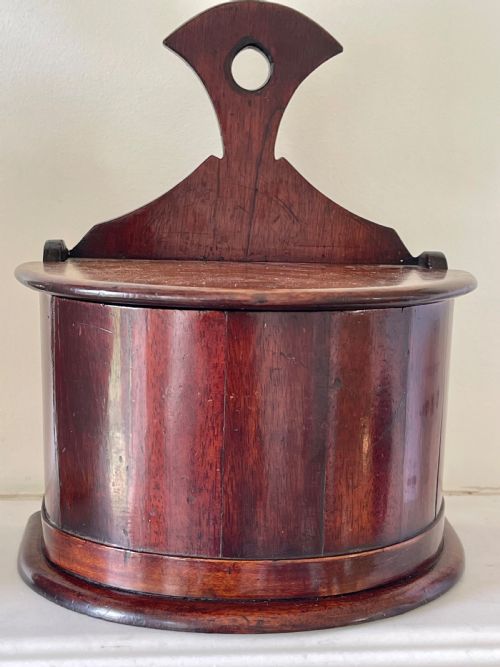 ANTIQUE WALL HANGING BOX HALF MOON SHAPE BOX - ADDITIONAL PHOTO 1