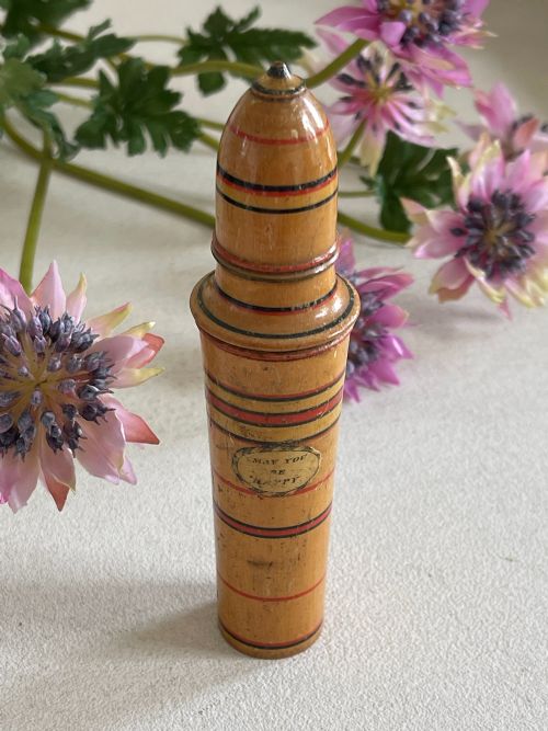 AN ANTIQUE TUNBRIDGE WARE SEWING COMPANION REEL NEEDLECASE PIN CUSHION - ADDITIONAL PHOTO 4