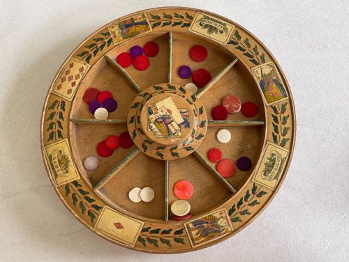 antique pope joan game with counters games rules - CATEGORY: ANTIQUE MISCELLANEOUS - DATED 19TH CENTURY
