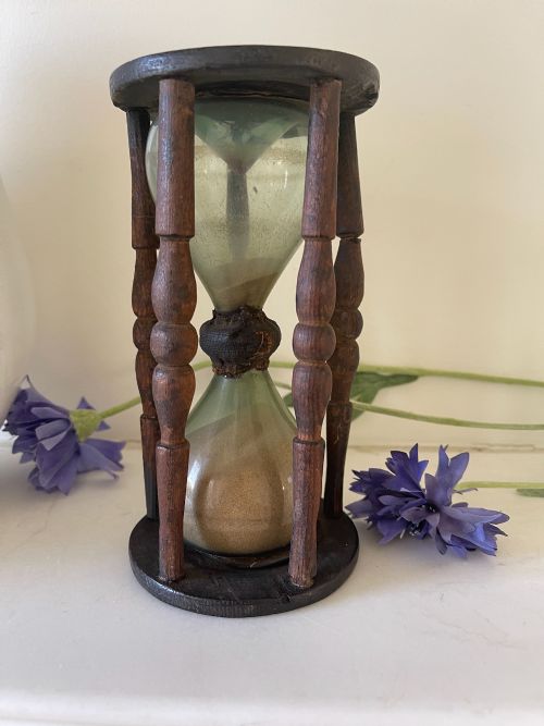 ANTIQUE MARITIME GLASS HOUR GLASS - ADDITIONAL PHOTO 3