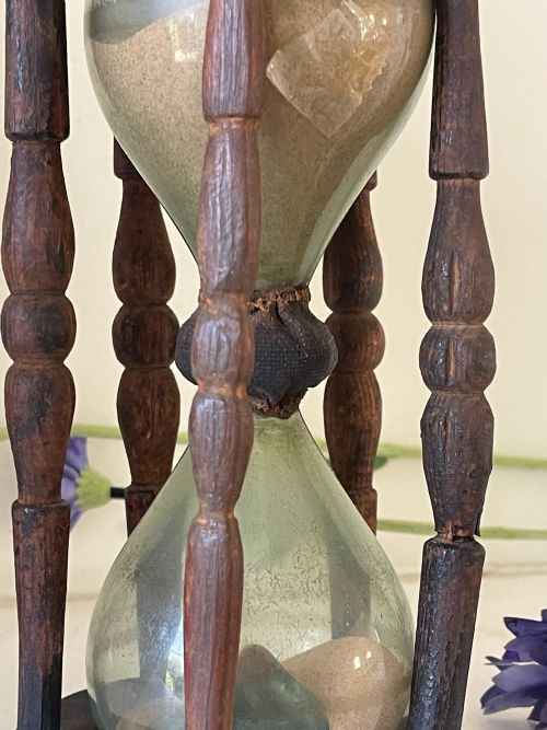 ANTIQUE MARITIME GLASS HOUR GLASS - ADDITIONAL PHOTO 5