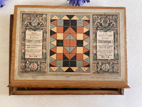 a boxed set of stone mosaic tiles patent 1880 - CATEGORY: ANTIQUE MISCELLANEOUS - DATED 19TH CENTURY