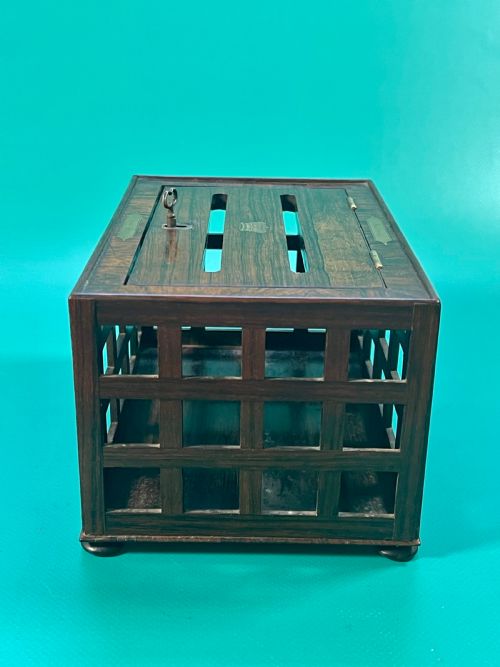 A TOP QUALITY LONDON MAKERS ROSEWOOD LETTER BOX - ADDITIONAL PHOTO 9