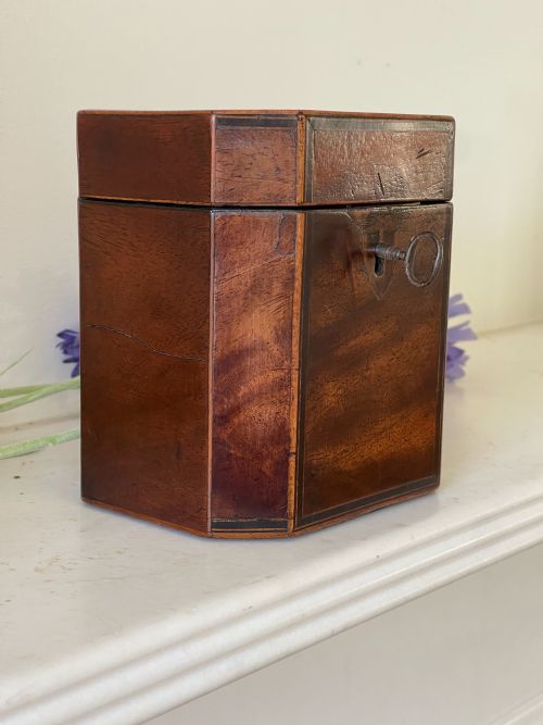 A SMALL GEORGIAN MAHOGANY TEA CADDY - ADDITIONAL PHOTO 8