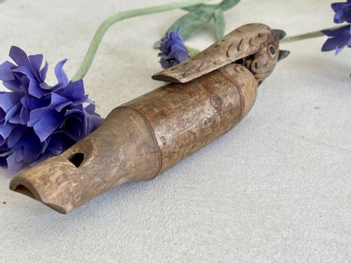 AN ANTIQUE TREEN PAINTED BIRD CALLWHISTLE - ADDITIONAL PHOTO 1