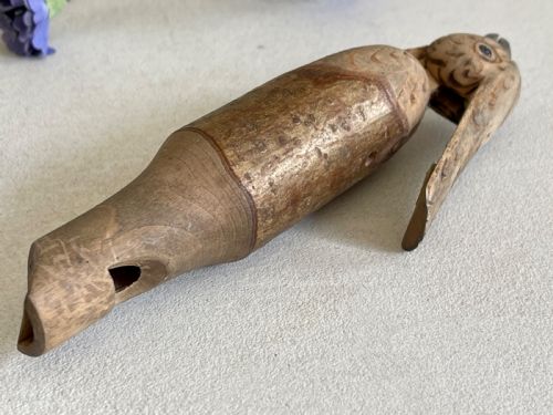 AN ANTIQUE TREEN PAINTED BIRD CALLWHISTLE - ADDITIONAL PHOTO 4