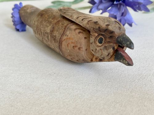 AN ANTIQUE TREEN PAINTED BIRD CALLWHISTLE - ADDITIONAL PHOTO 5
